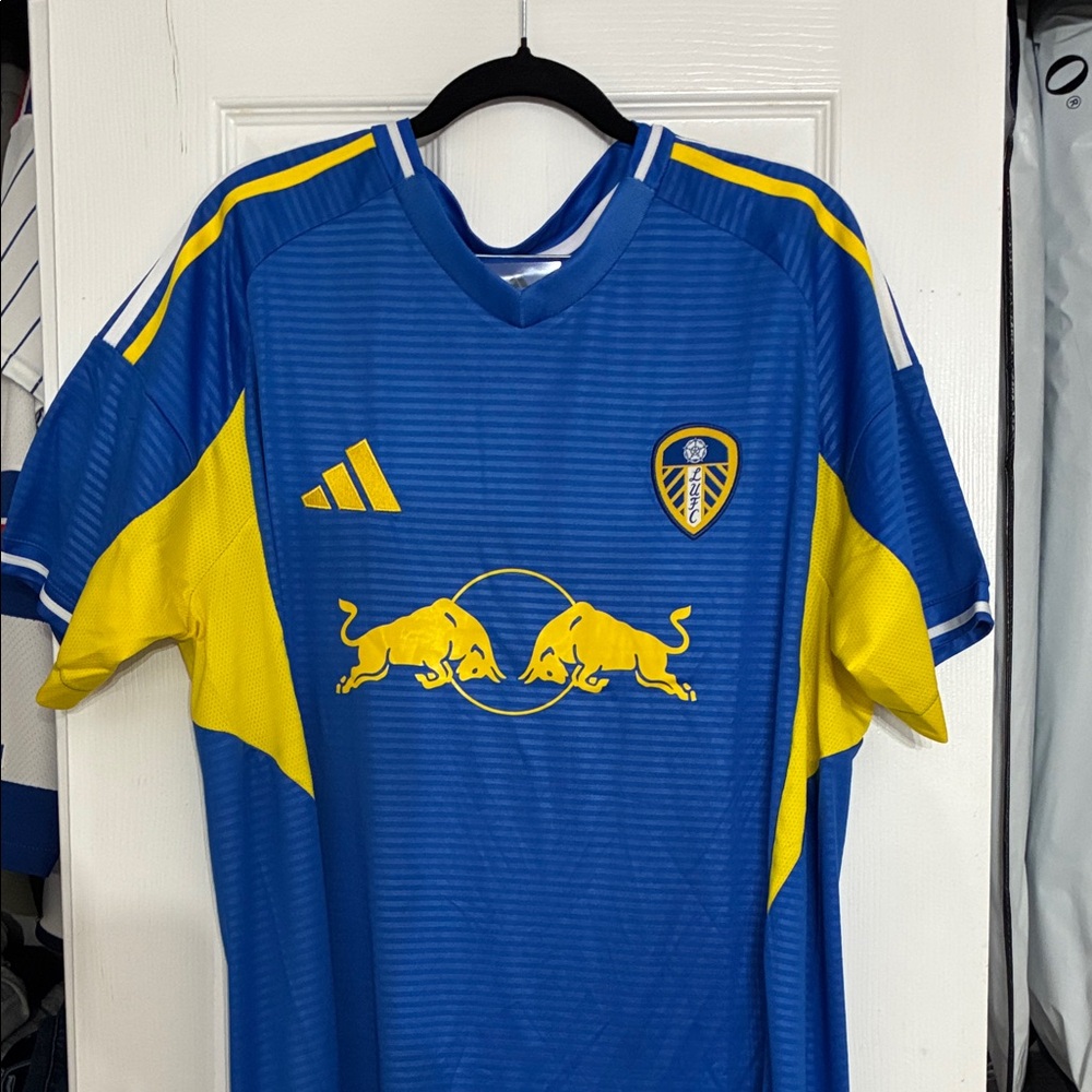 Leeds United 2025\26 away adidas Men's Blue and Yellow Soccer Jersey